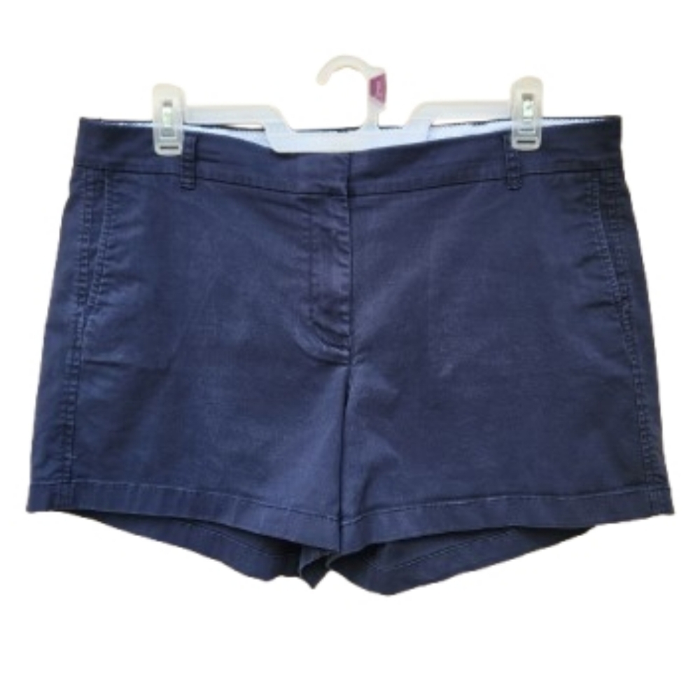 J. Crew Dark Blue Chino Shorts H5806 Navy Cotton Blend Casual